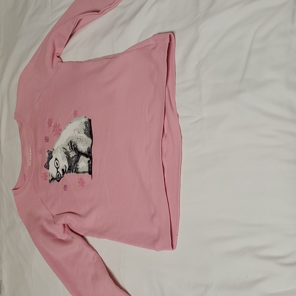 Hanes pink winter polar bear soft sweats sweatshirt size girls xl